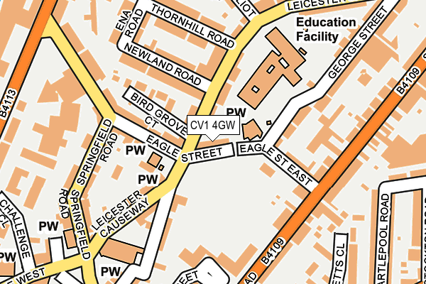 CV1 4GW map - OS OpenMap – Local (Ordnance Survey)