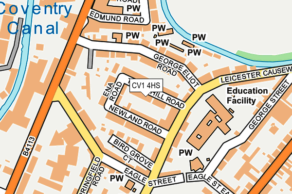 CV1 4HS map - OS OpenMap – Local (Ordnance Survey)