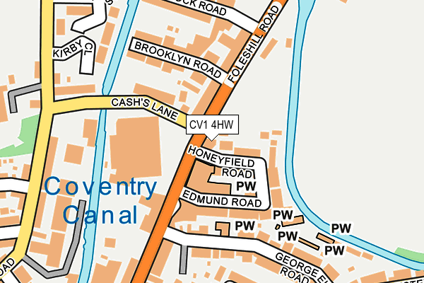 CV1 4HW map - OS OpenMap – Local (Ordnance Survey)