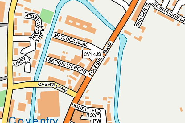CV1 4JS map - OS OpenMap – Local (Ordnance Survey)