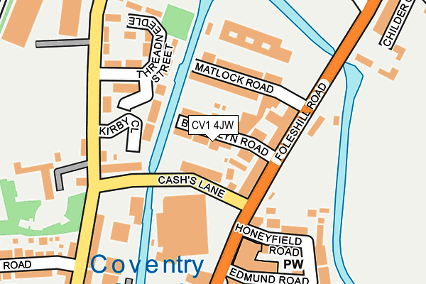CV1 4JW map - OS OpenMap – Local (Ordnance Survey)