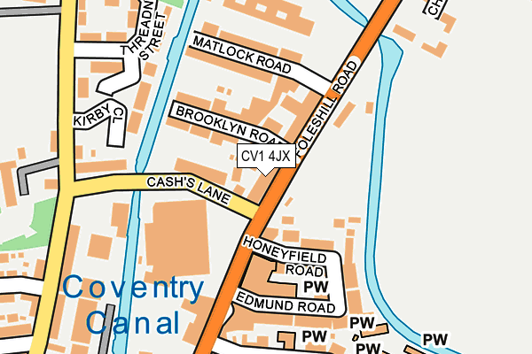 CV1 4JX map - OS OpenMap – Local (Ordnance Survey)