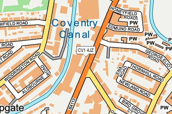 CV1 4JZ map - OS OpenMap – Local (Ordnance Survey)