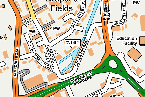 CV1 4LY map - OS OpenMap – Local (Ordnance Survey)
