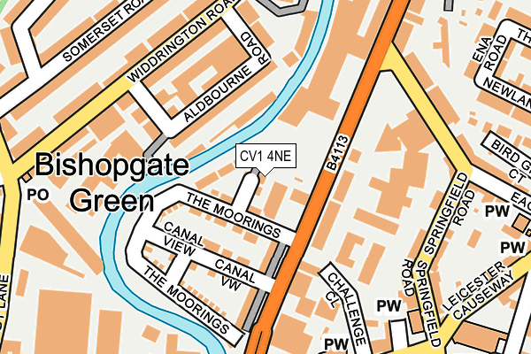 CV1 4NE map - OS OpenMap – Local (Ordnance Survey)