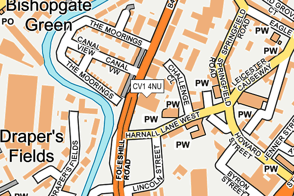 CV1 4NU map - OS OpenMap – Local (Ordnance Survey)