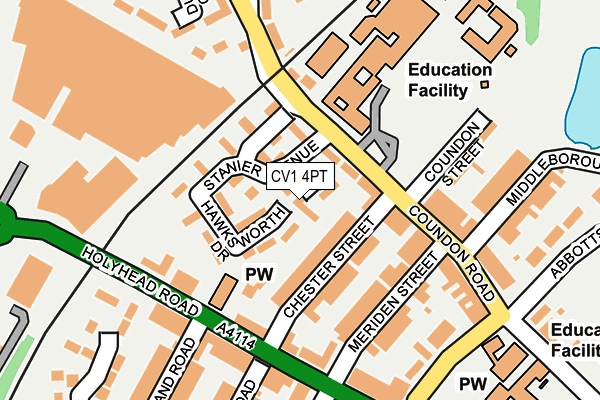 CV1 4PT map - OS OpenMap – Local (Ordnance Survey)