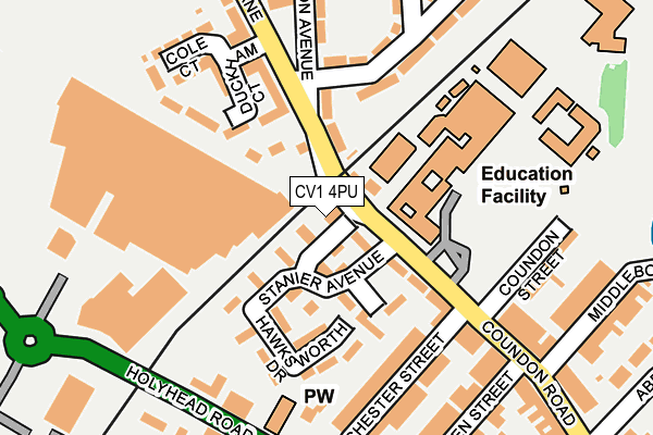 CV1 4PU map - OS OpenMap – Local (Ordnance Survey)