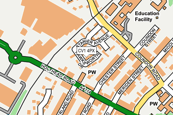 CV1 4PX map - OS OpenMap – Local (Ordnance Survey)