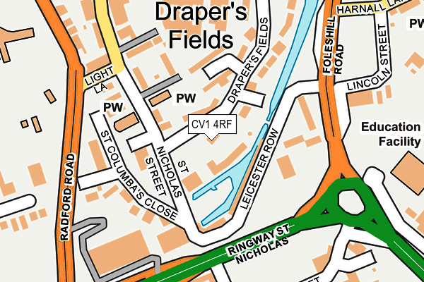 CV1 4RF map - OS OpenMap – Local (Ordnance Survey)