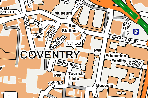Map of COVENTRY CATHEDRAL TRADING LIMITED at local scale