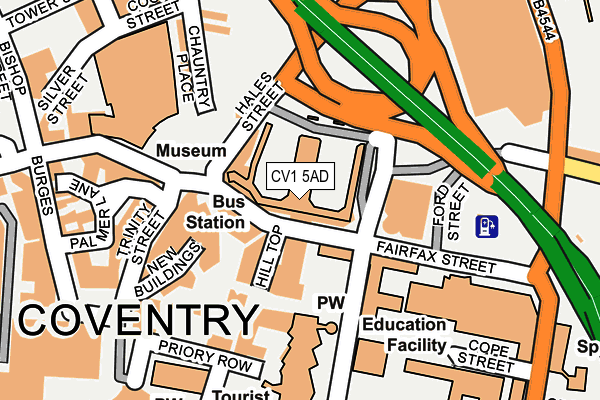 CV1 5AD map - OS OpenMap – Local (Ordnance Survey)