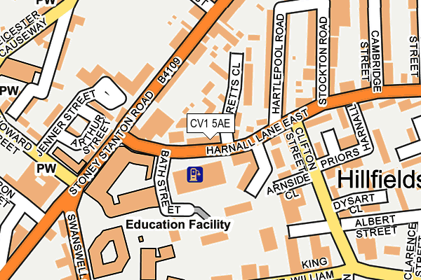 CV1 5AE map - OS OpenMap – Local (Ordnance Survey)
