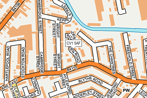 CV1 5AF map - OS OpenMap – Local (Ordnance Survey)