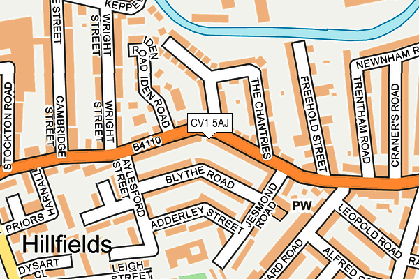 CV1 5AJ map - OS OpenMap – Local (Ordnance Survey)