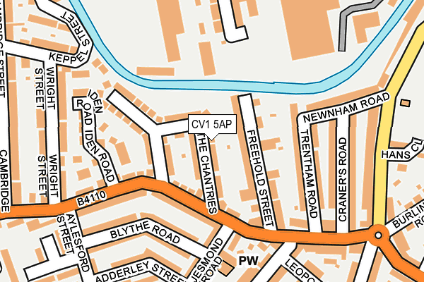 CV1 5AP map - OS OpenMap – Local (Ordnance Survey)