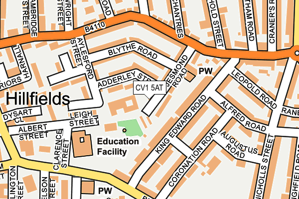 CV1 5AT map - OS OpenMap – Local (Ordnance Survey)