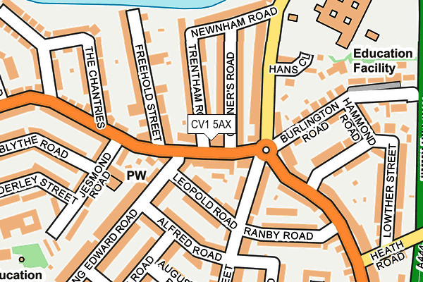 CV1 5AX map - OS OpenMap – Local (Ordnance Survey)