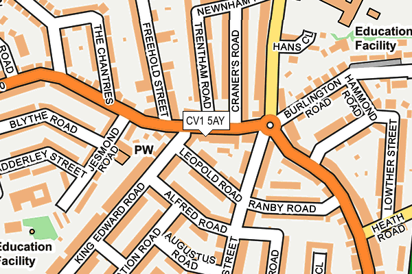 CV1 5AY map - OS OpenMap – Local (Ordnance Survey)