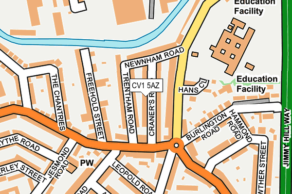 CV1 5AZ map - OS OpenMap – Local (Ordnance Survey)