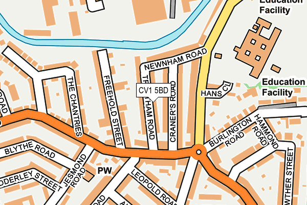 CV1 5BD map - OS OpenMap – Local (Ordnance Survey)