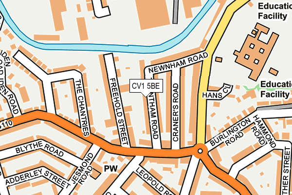 CV1 5BE map - OS OpenMap – Local (Ordnance Survey)