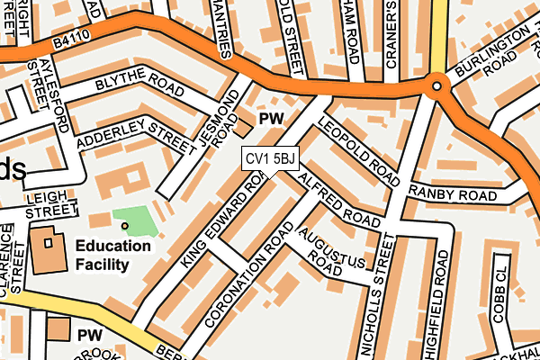 CV1 5BJ map - OS OpenMap – Local (Ordnance Survey)