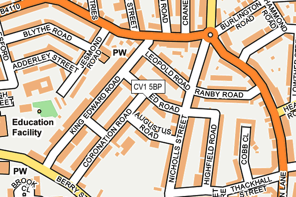 CV1 5BP map - OS OpenMap – Local (Ordnance Survey)