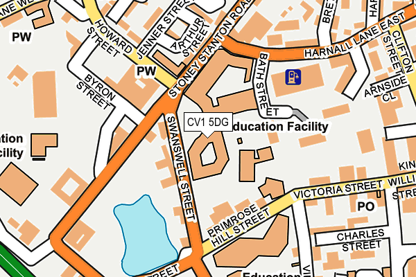 CV1 5DG map - OS OpenMap – Local (Ordnance Survey)