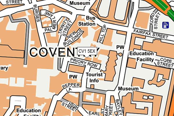 CV1 5EX map - OS OpenMap – Local (Ordnance Survey)