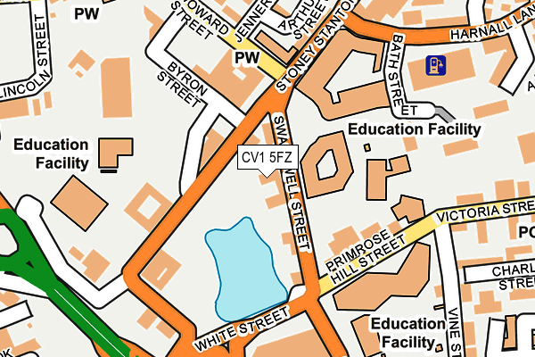 CV1 5FZ map - OS OpenMap – Local (Ordnance Survey)