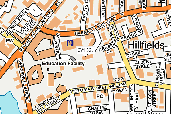 CV1 5GJ map - OS OpenMap – Local (Ordnance Survey)