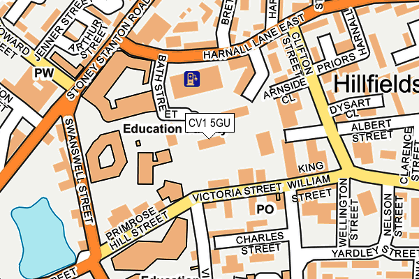 CV1 5GU map - OS OpenMap – Local (Ordnance Survey)