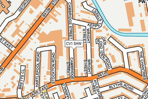 CV1 5HW map - OS OpenMap – Local (Ordnance Survey)