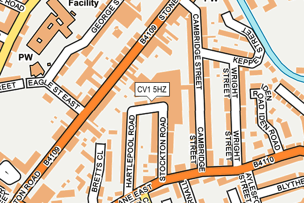 CV1 5HZ map - OS OpenMap – Local (Ordnance Survey)