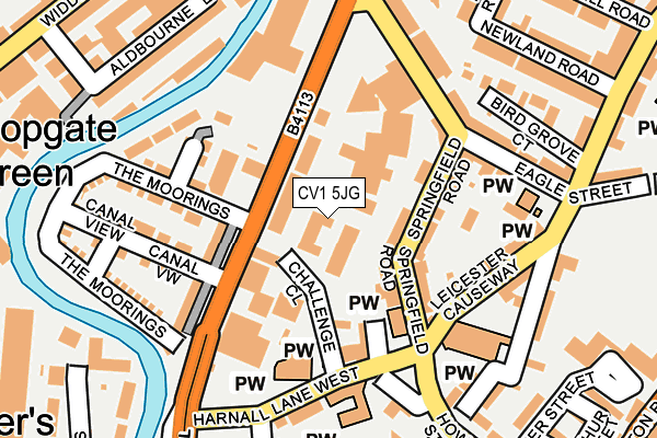 CV1 5JG map - OS OpenMap – Local (Ordnance Survey)