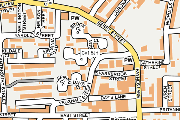 CV1 5JH map - OS OpenMap – Local (Ordnance Survey)