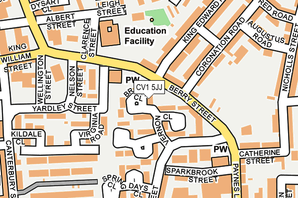 CV1 5JJ map - OS OpenMap – Local (Ordnance Survey)