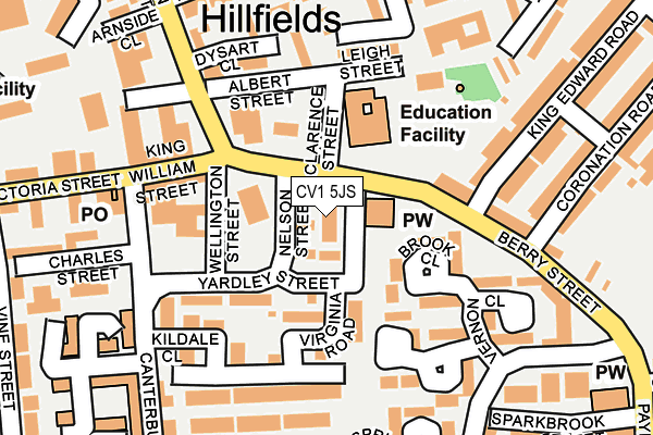 CV1 5JS map - OS OpenMap – Local (Ordnance Survey)