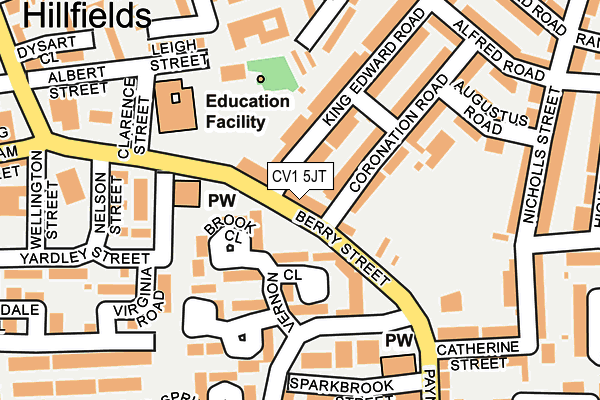 CV1 5JT map - OS OpenMap – Local (Ordnance Survey)