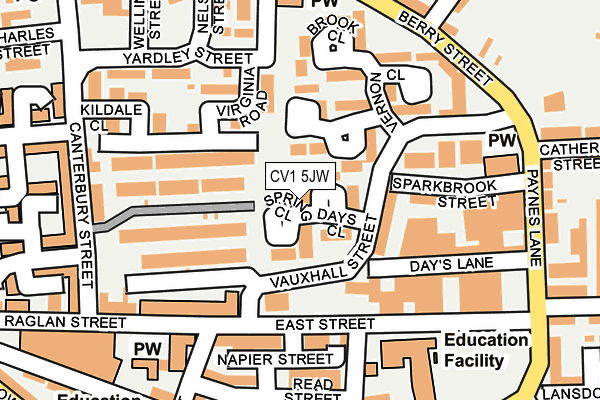 CV1 5JW map - OS OpenMap – Local (Ordnance Survey)