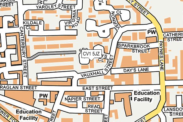 CV1 5JZ map - OS OpenMap – Local (Ordnance Survey)