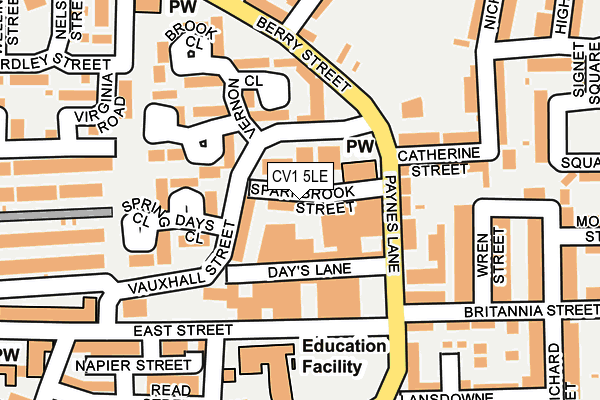 CV1 5LE map - OS OpenMap – Local (Ordnance Survey)