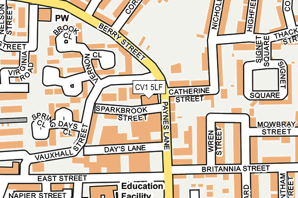 CV1 5LF map - OS OpenMap – Local (Ordnance Survey)