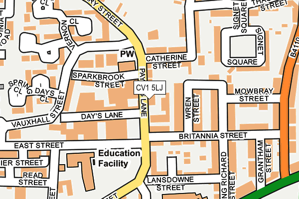 CV1 5LJ map - OS OpenMap – Local (Ordnance Survey)