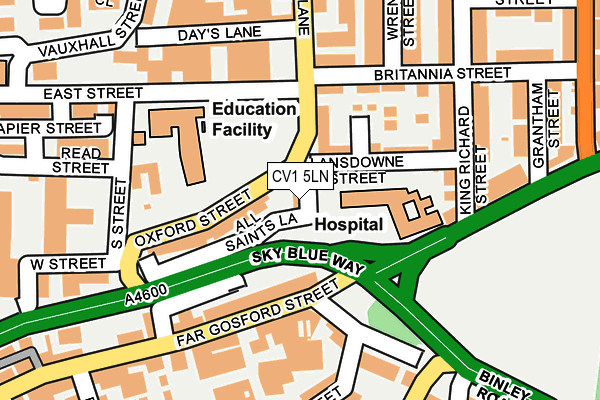 CV1 5LN map - OS OpenMap – Local (Ordnance Survey)