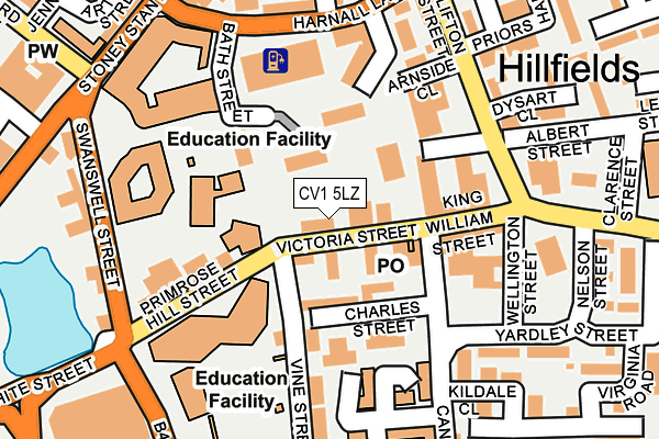 CV1 5LZ map - OS OpenMap – Local (Ordnance Survey)