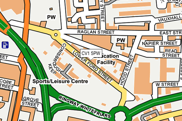 CV1 5PW map - OS OpenMap – Local (Ordnance Survey)