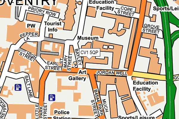 CV1 5QP map - OS OpenMap – Local (Ordnance Survey)