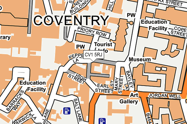 CV1 5RJ map - OS OpenMap – Local (Ordnance Survey)